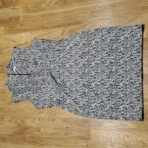 Calvin Klein Sleeveless Knee Length Dress Black Ivory Womens Size 14